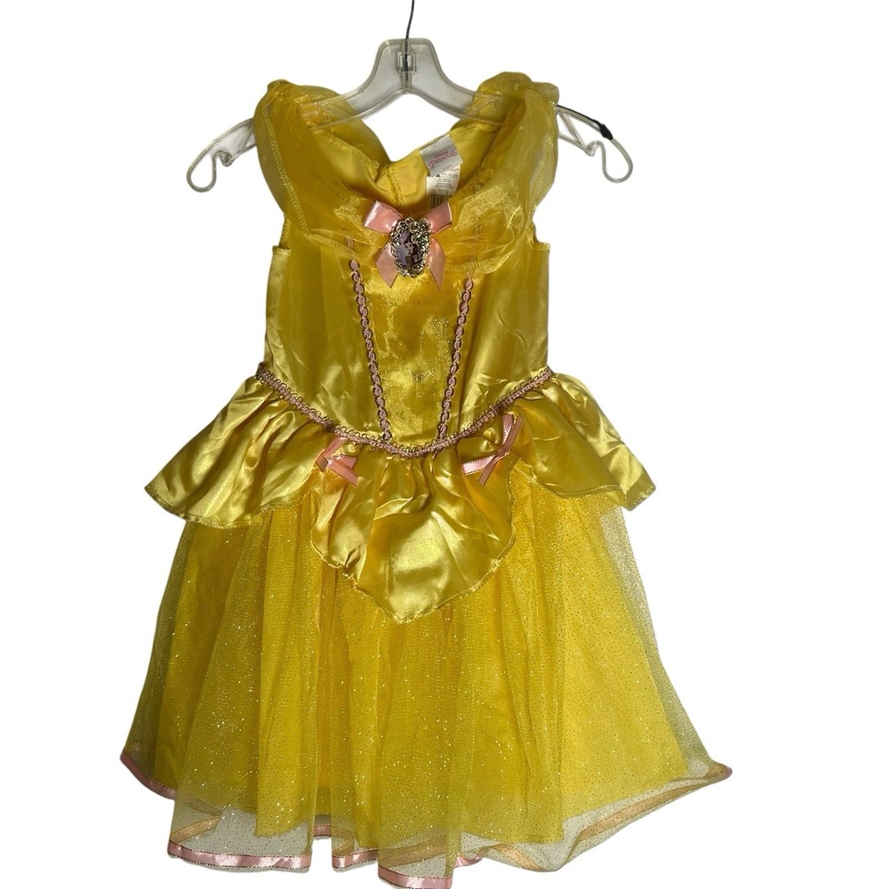 Disney Princess Belle Dress Costume Beauty & The Beast Yellow Girls 4-6x